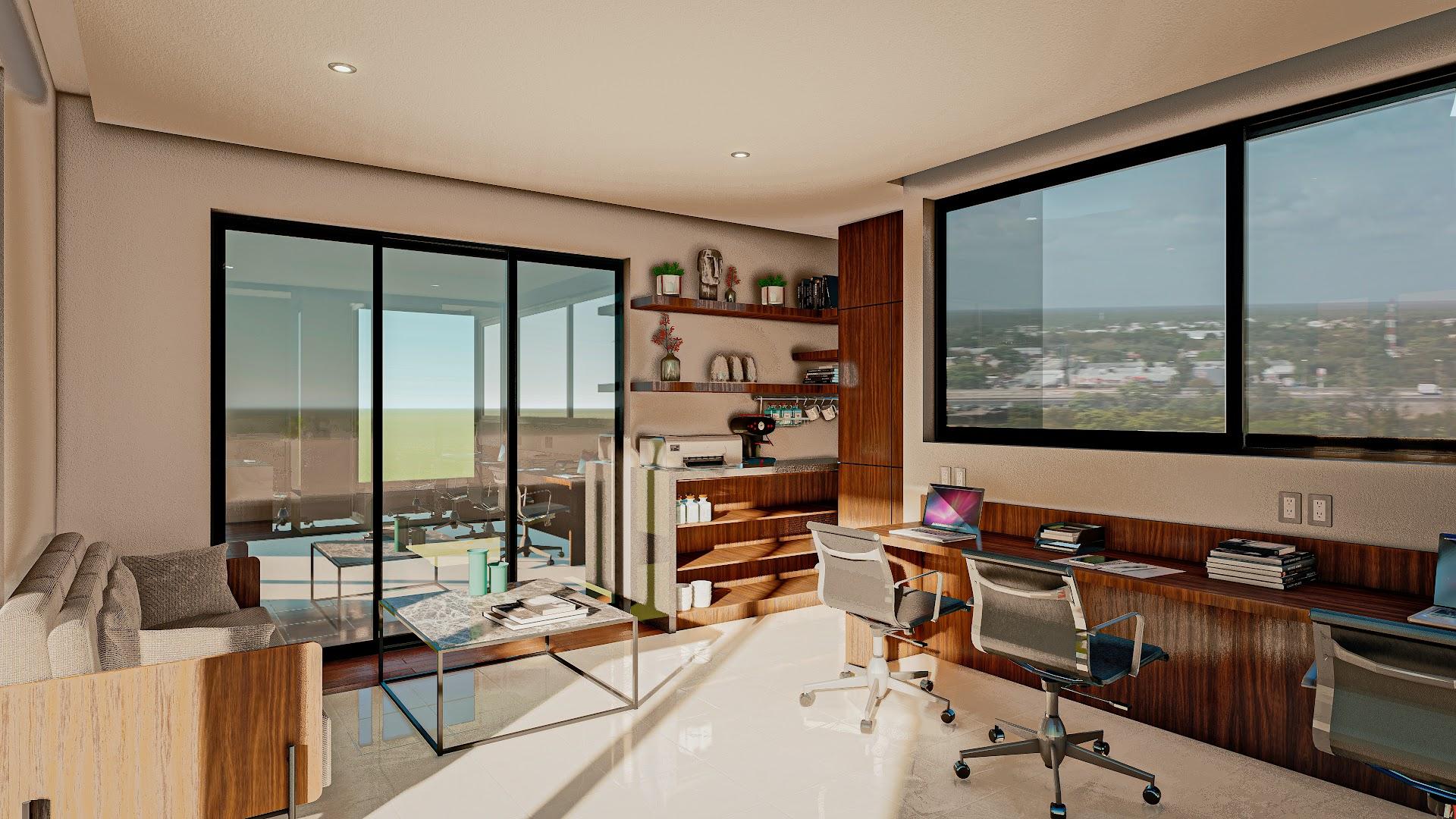 Coworking con vista al rooftop — Central Condo Living